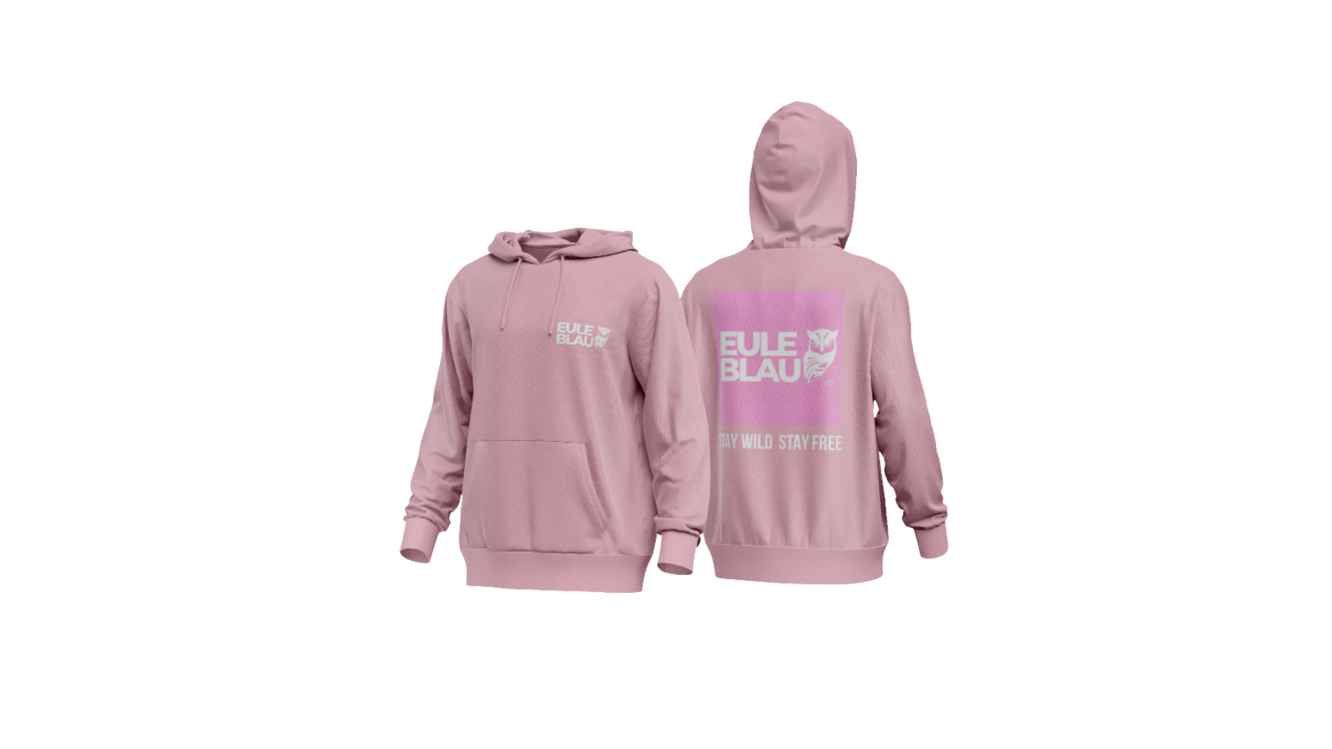 Poleron Hooded Unisex stay wild stay free soft rose