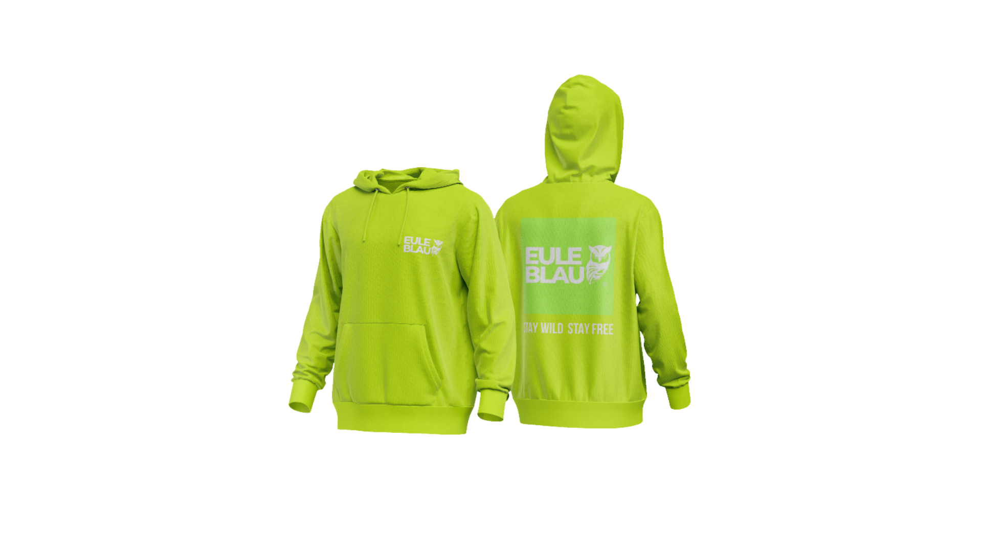 Polerón hooded Unisex stay wild stay free Lime