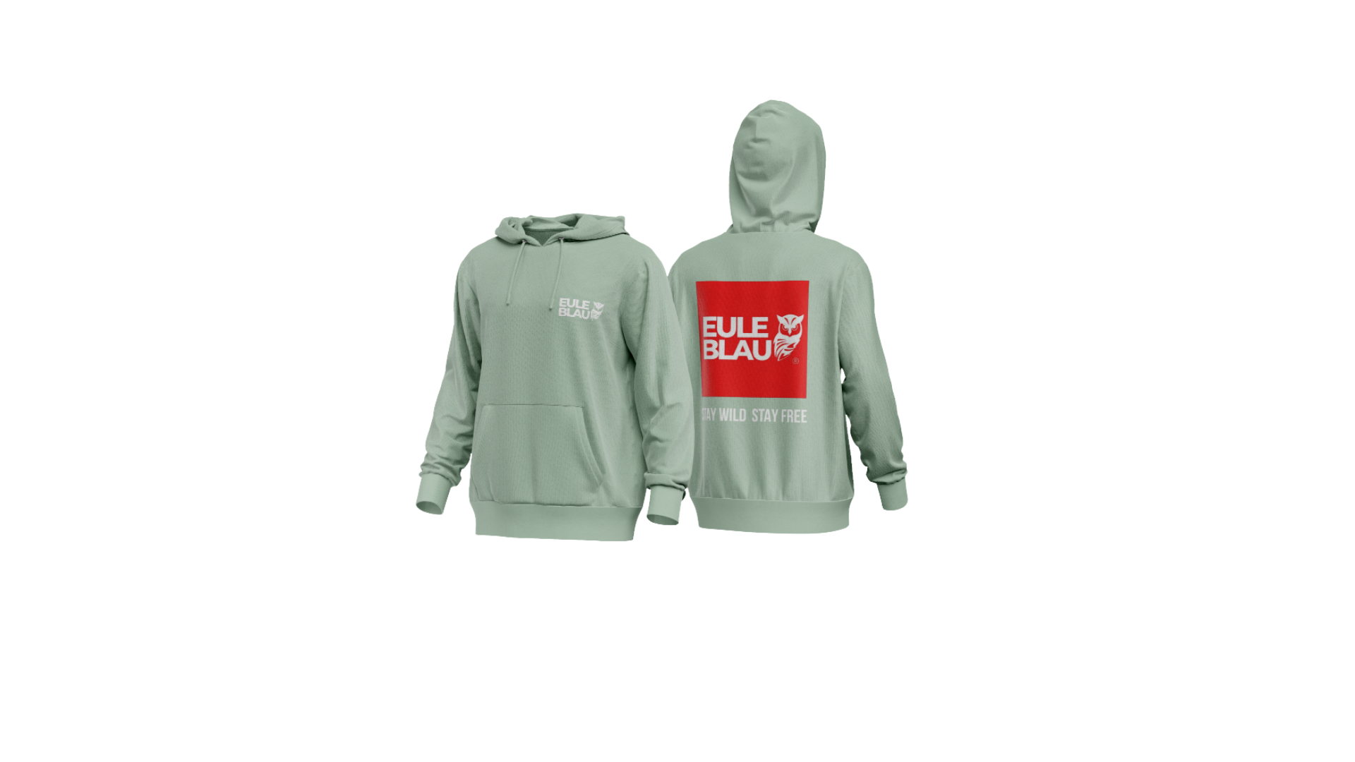 Poleron hooded Unisex stay wild stay free Sage