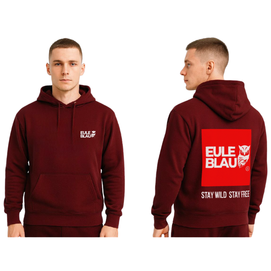 Polerón Hooded Unisex stay wild stay free burgundy