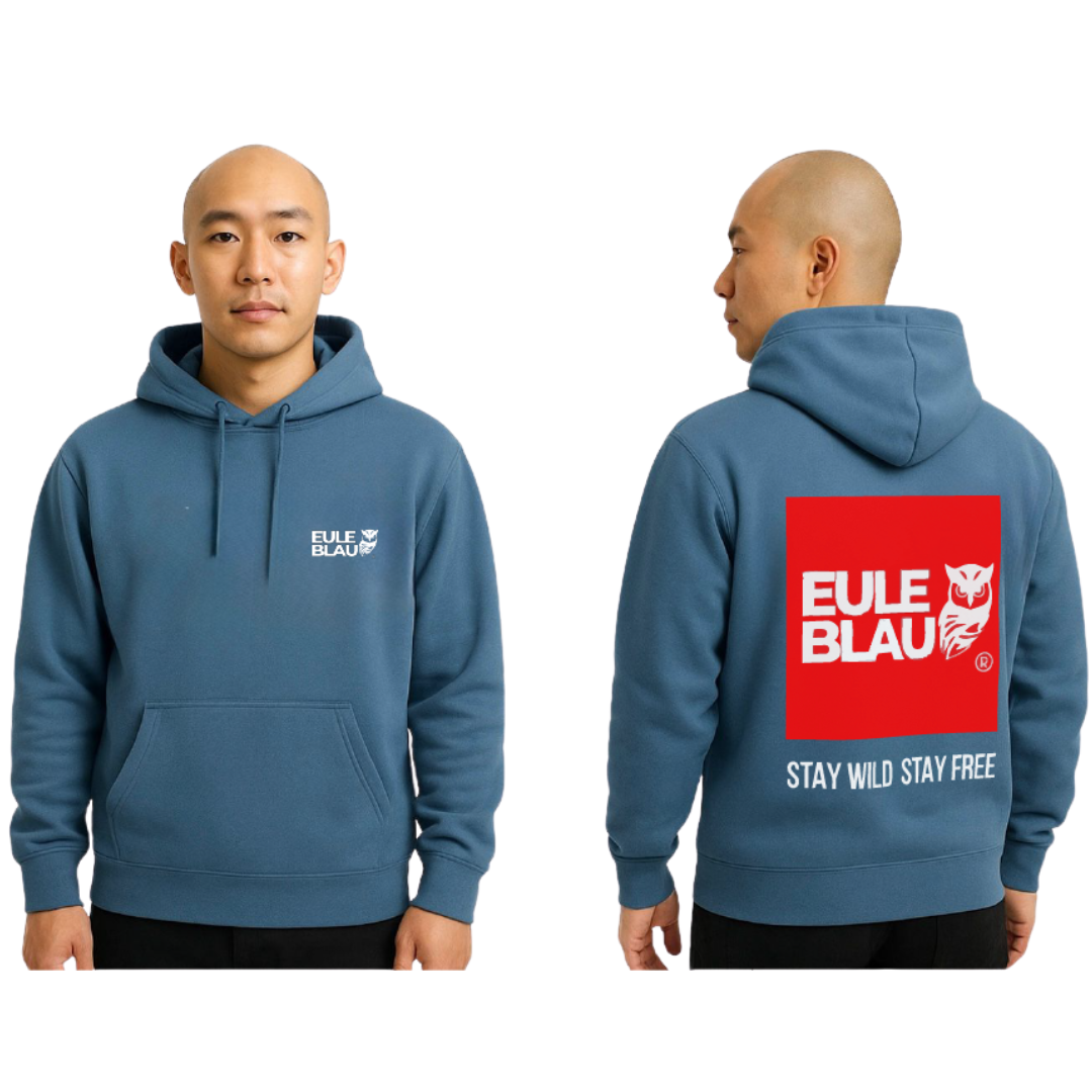 Polerón Hooded Unisex stay wild stay free blue fog