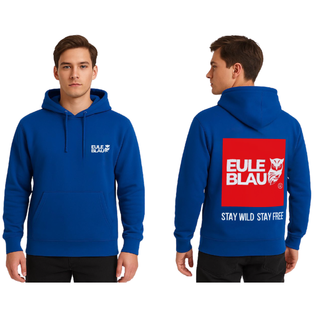 Polerón Hooded Unisex stay wild stay free Royal blue