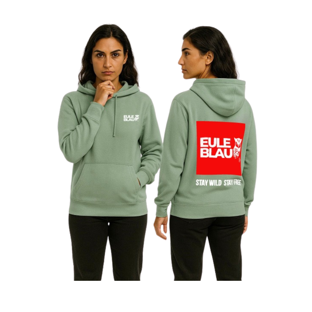 Poleron hooded Unisex stay wild stay free Sage