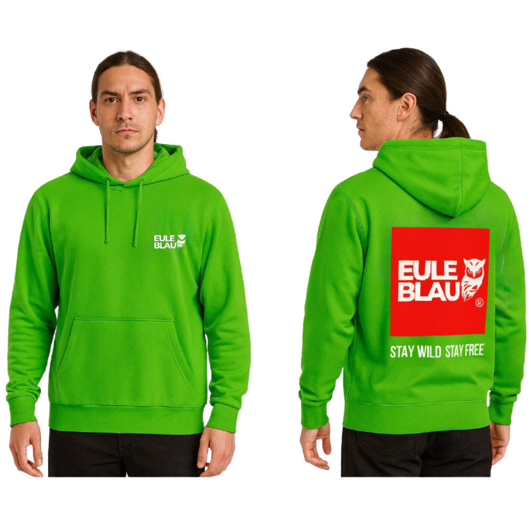 Polerón Hooded Unisex stay wild stay free Apple green