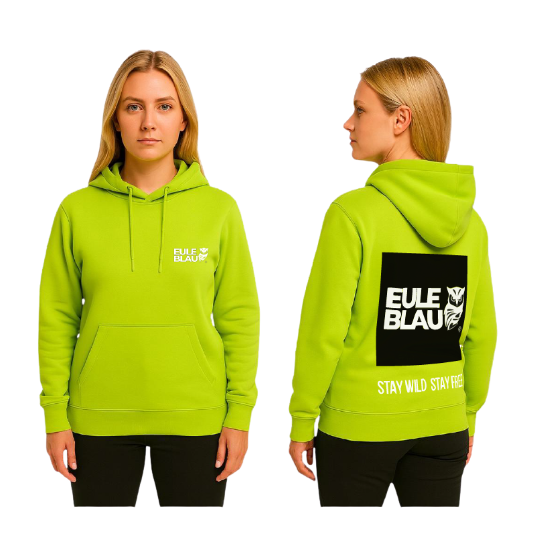 Polerón Hooded Unisex stay wild stay free Lime