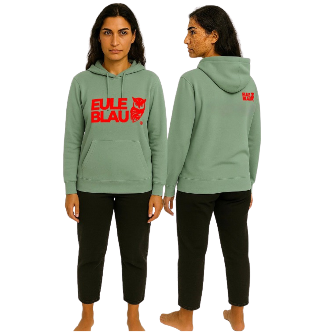 Polerón hooded Unisex wildcore Sage/red