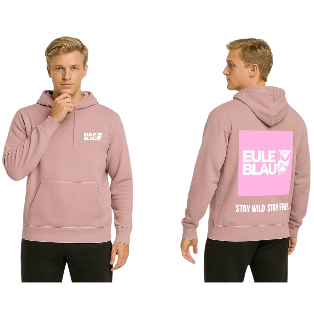 Poleron Hooded Unisex stay wild stay free soft rose