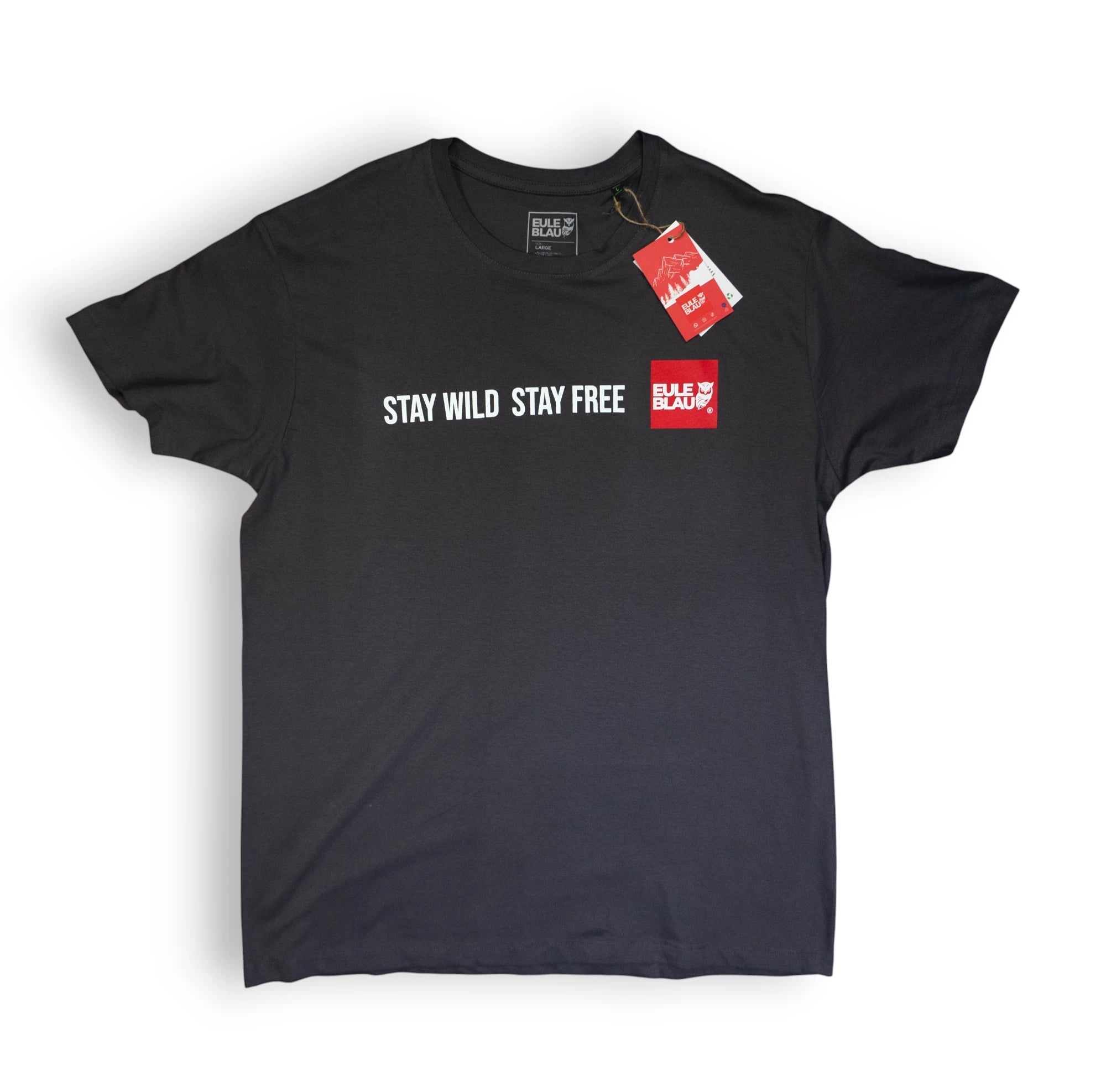 Polera unisex stay wild stay free Asphalt