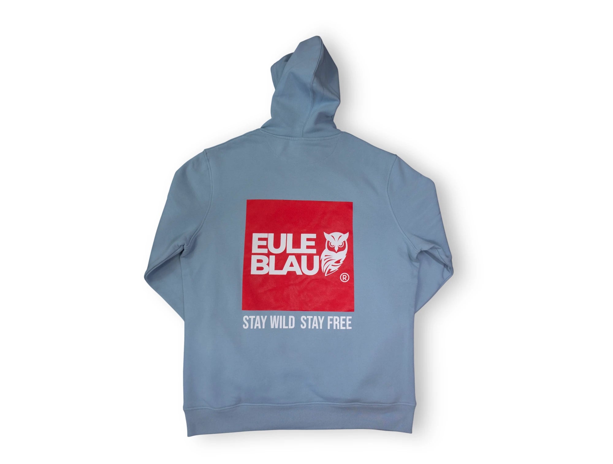 Polerón Hooded Organic stay wild stay free blue fog