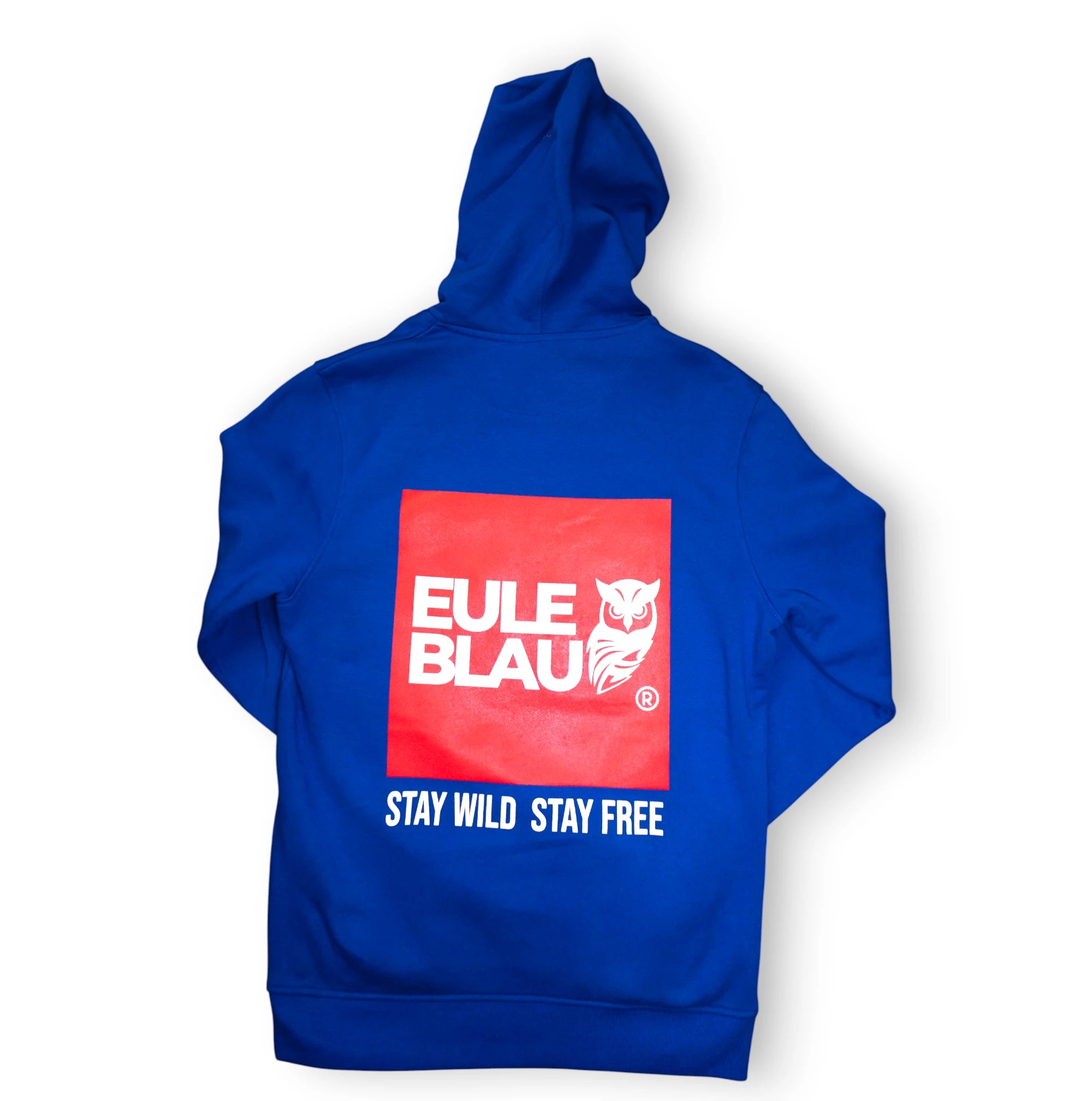 Polerón Hooded Organic stay wild stay free Royal blue
