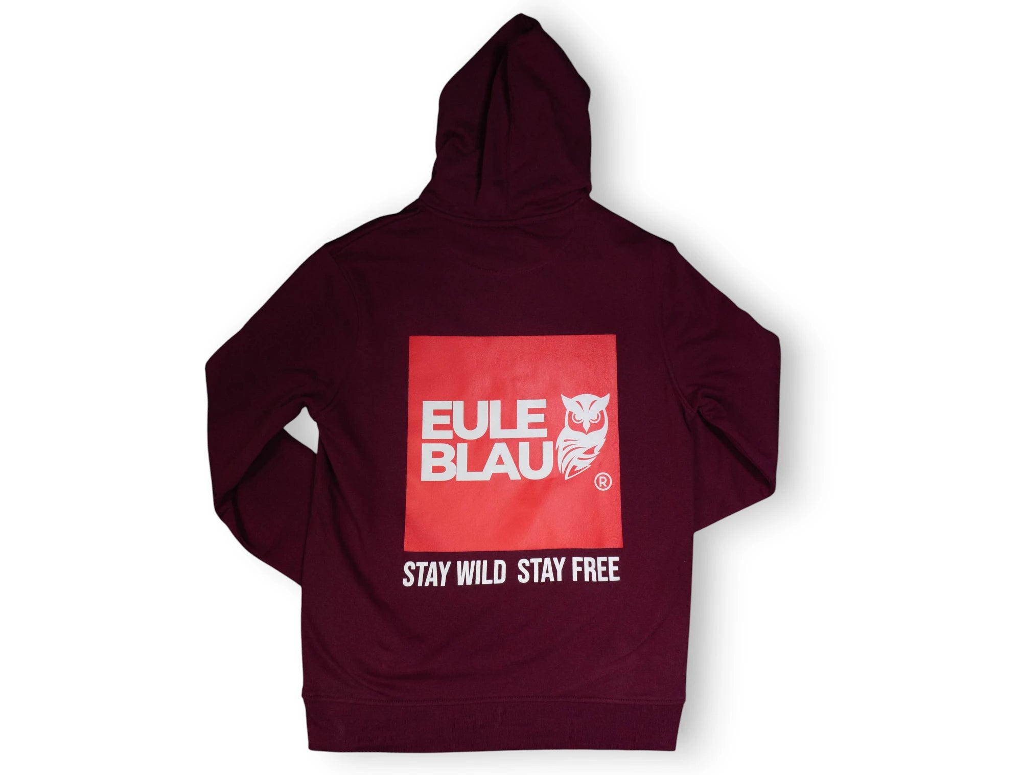 Polerón Hooded Organic stay wild stay free burgundy