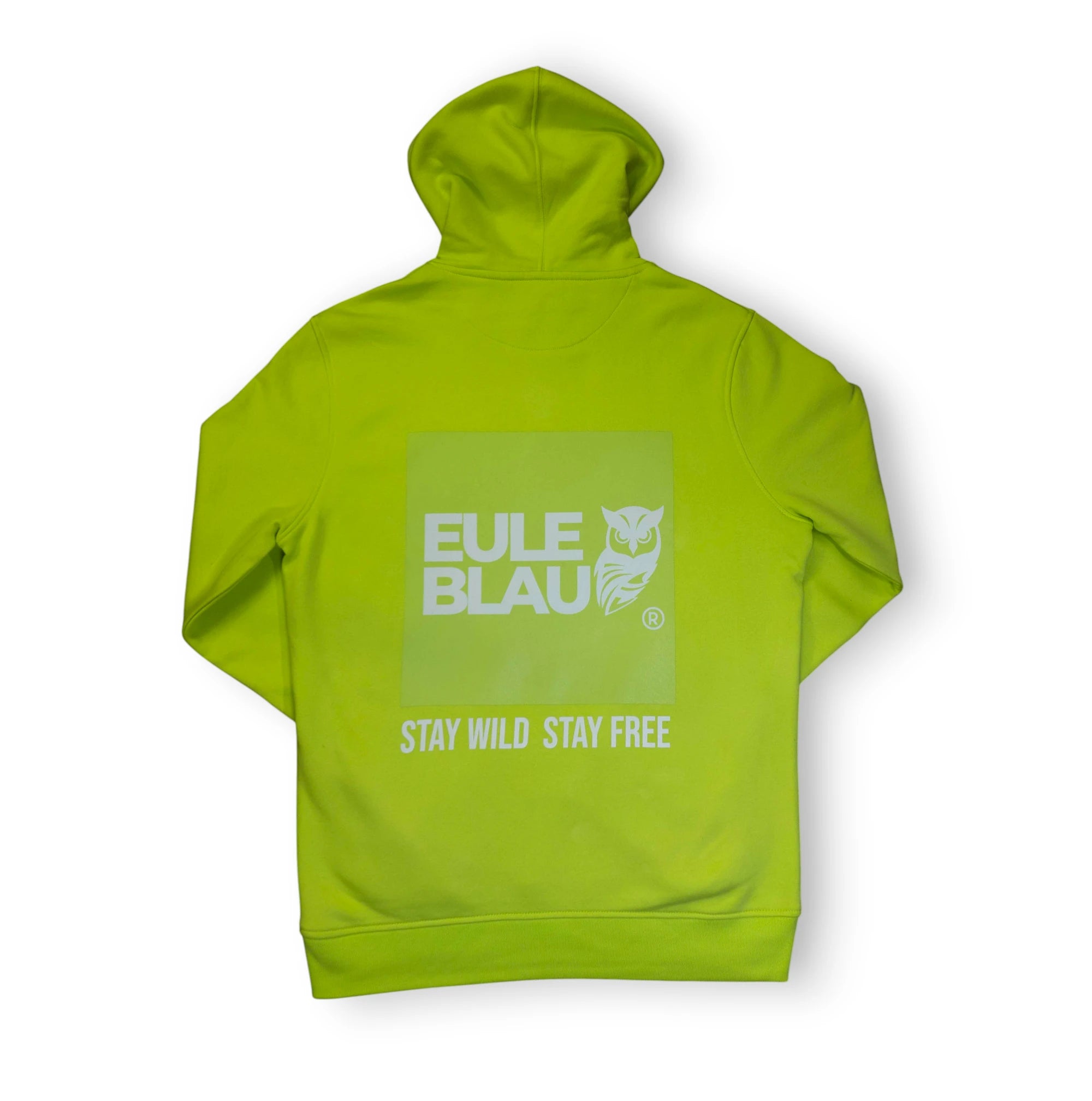Polerón hooded Organic stay wild stay free Lime