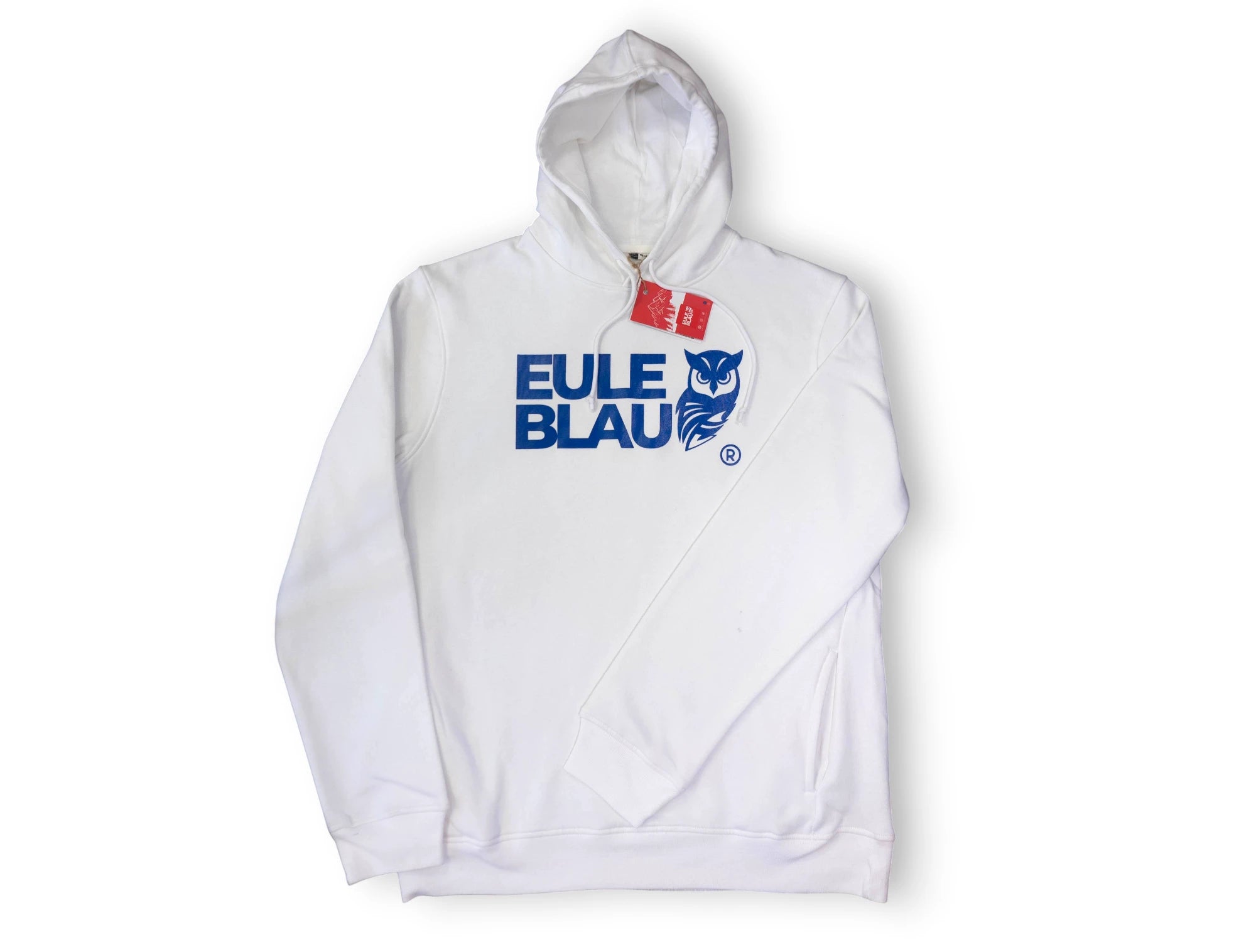 Polerón hooded Organic wildcore white/blue