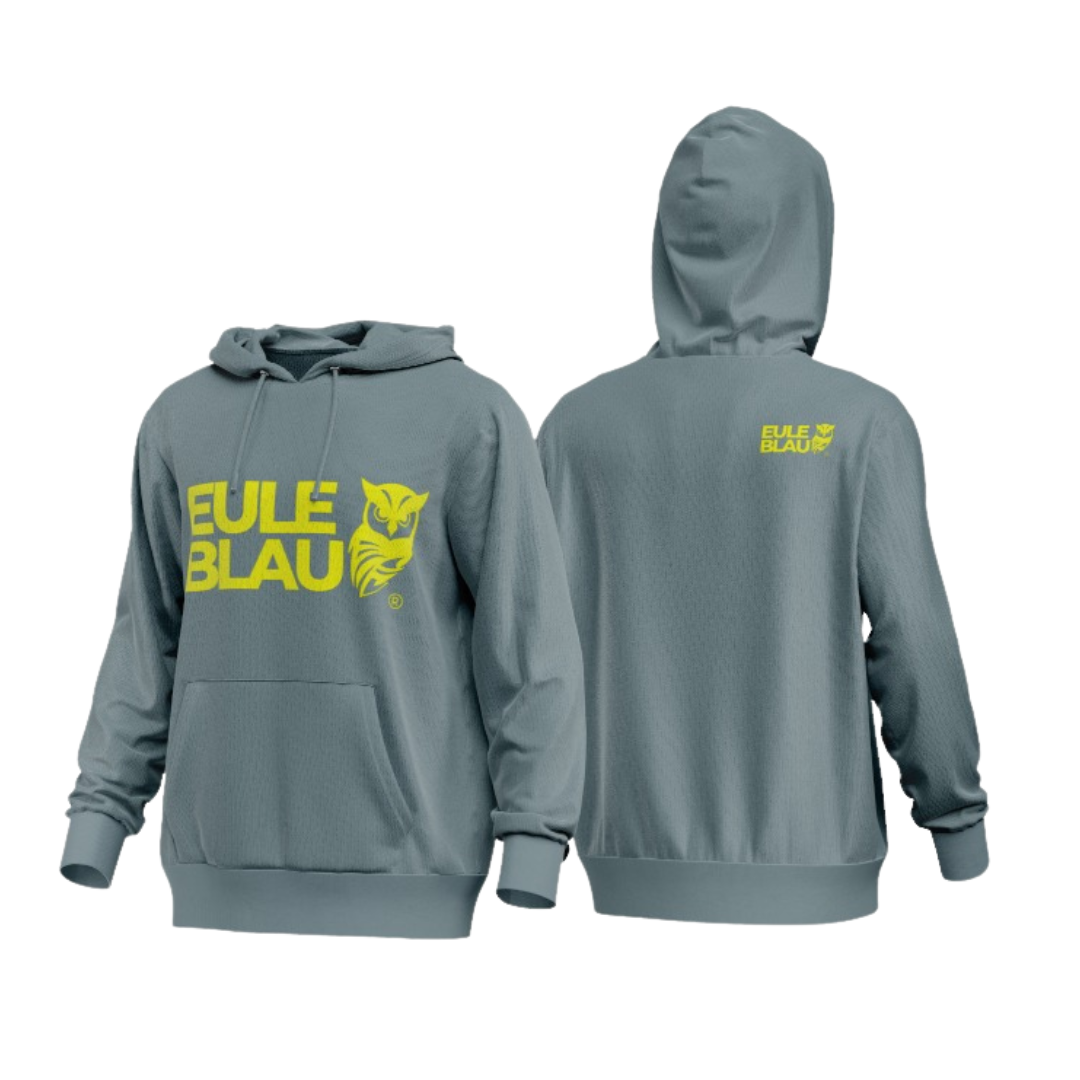 Polerón hooded Organic wildcore Blue fog/amarillo