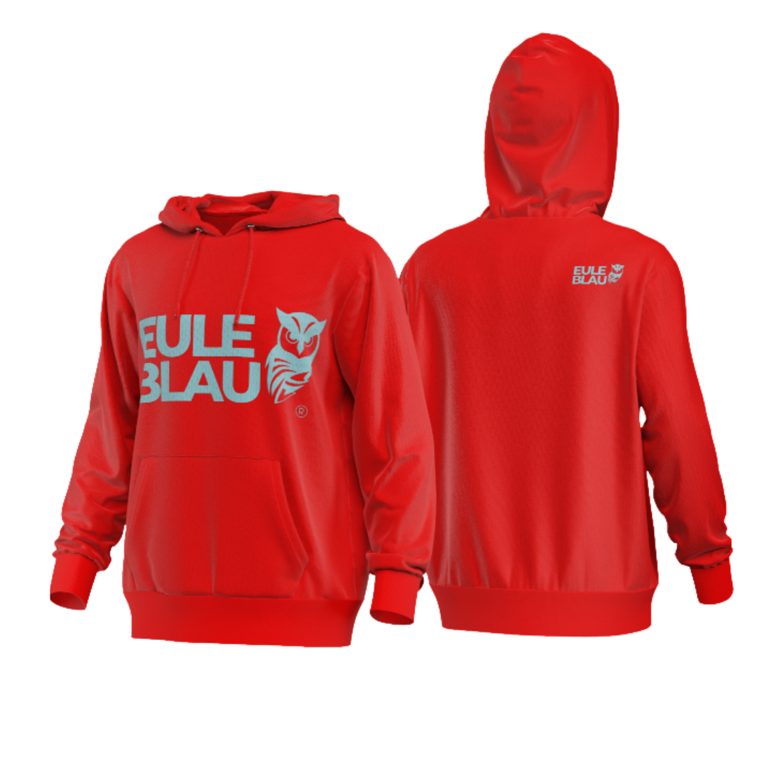 Polerón hooded Organic wildcore Rojo/celeste
