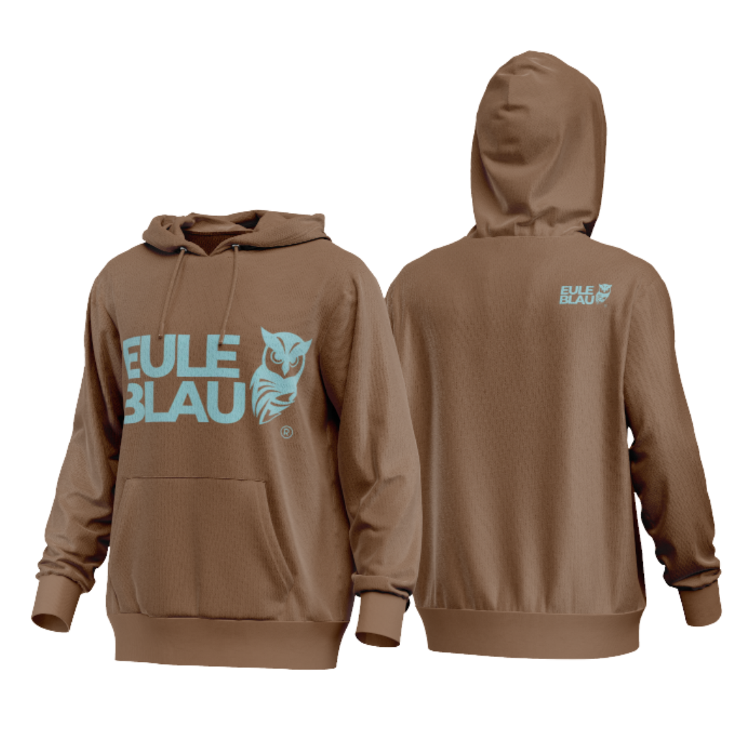 Polerón hooded Organic wildcore moca/celeste