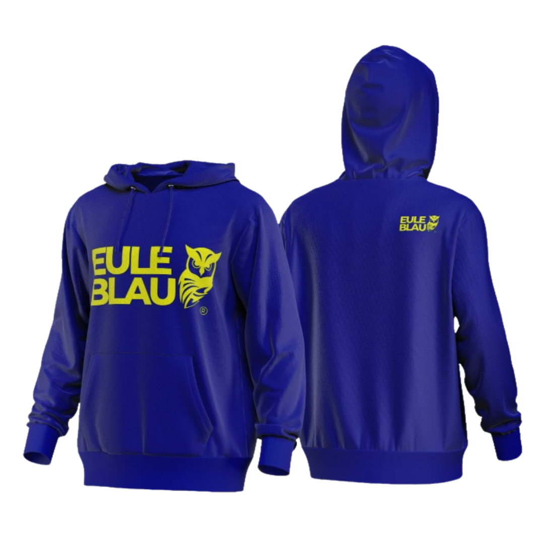 Polerón hooded Organic wildcore azul/amarillo