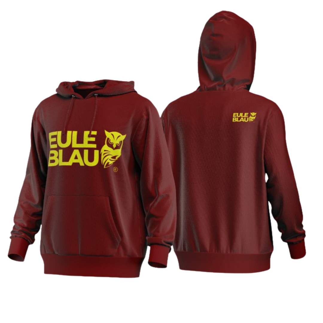 Polerón hooded Organic wildcore burdeo/amarillo