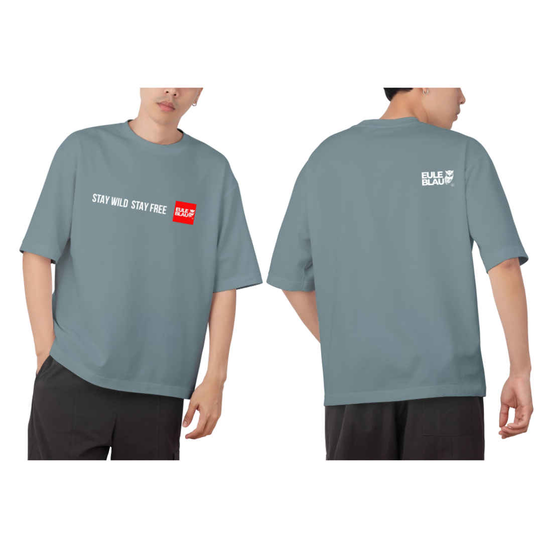 Polera Unisex Stay wild Stay free BLUE FOG