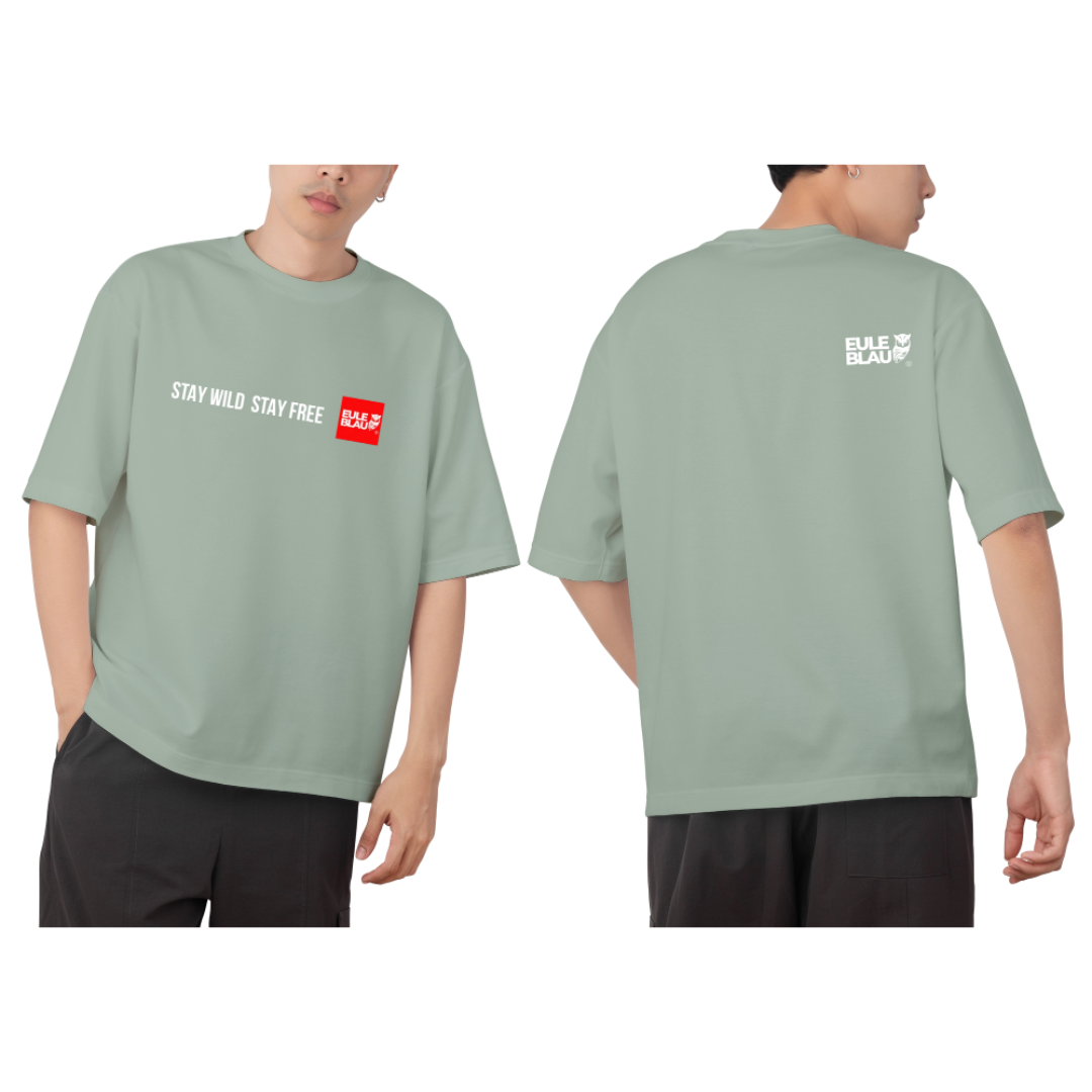 Polera unisex stay wild stay free sage