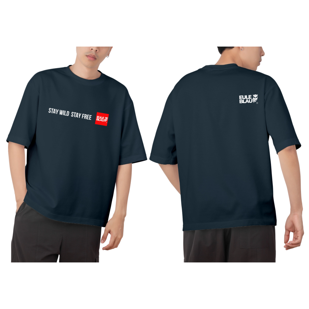 Polera unisex stay wild stay free Asphalt